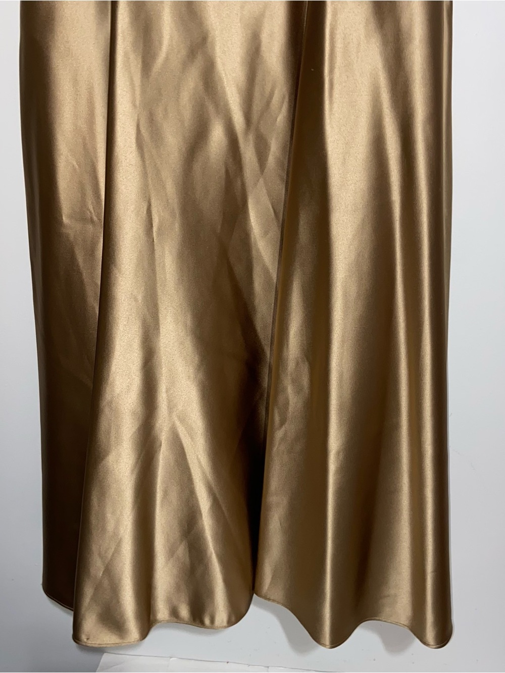 Vintage Ralph Lauren Skirt Womens Small Gold Satin Maxi Evening Formal Holiday - Picture 4 of 13